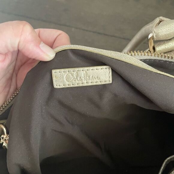 Cole Haan Archer Satchel Soft Gold Leather Gramercy Crossbody Handbag Purse - Picture 8 of 12